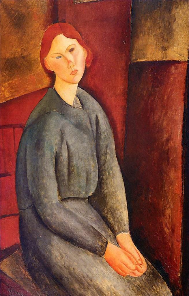 阿米迪欧·克莱门特·莫迪利亚尼 的油画作品 -  《安妮·比亚恩,1919》