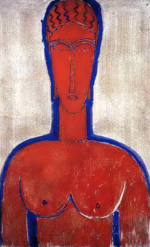 艺术家阿米迪欧·克莱门特·莫迪利亚尼作品《大红色胸像利奥波德二世,1913》