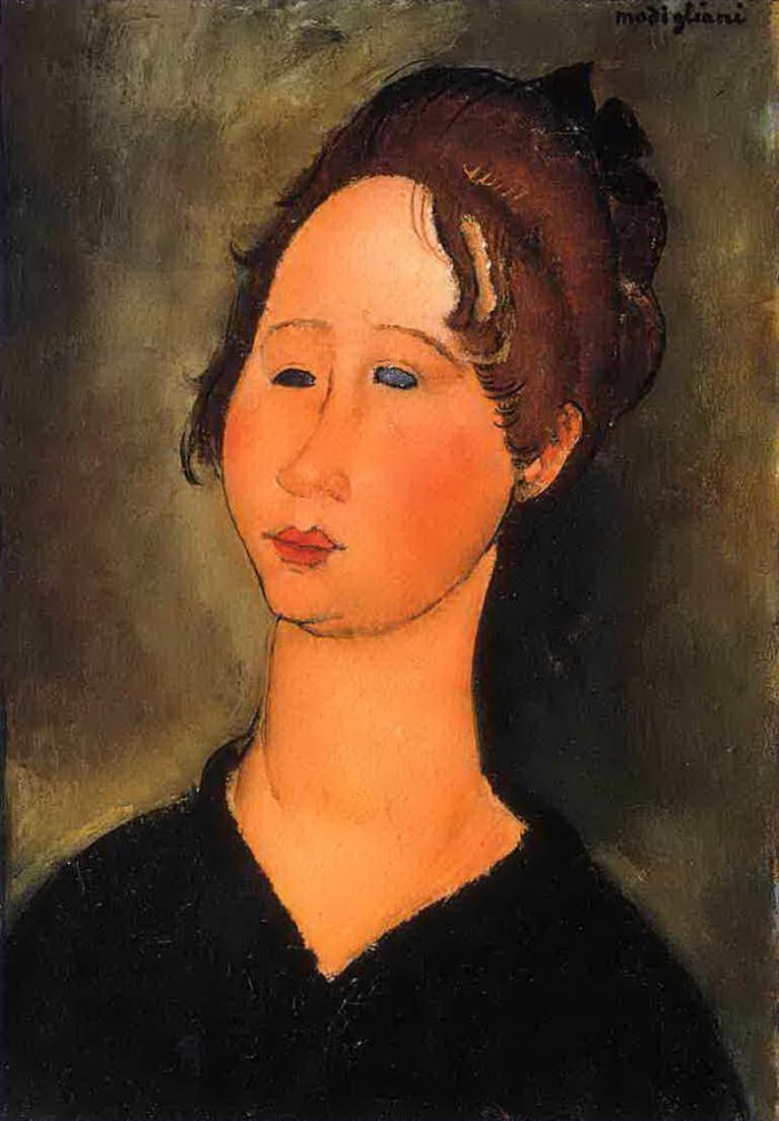 阿米迪欧·克莱门特·莫迪利亚尼 的油画作品 -  《勃艮第女人,1918》