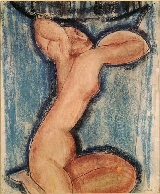 阿米迪欧·克莱门特·莫迪利亚尼 的油画作品 -  《女像柱,1911》