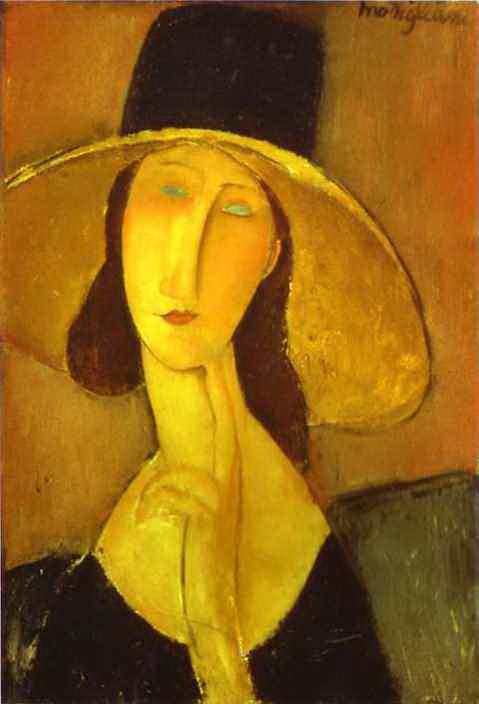阿米迪欧·克莱门特·莫迪利亚尼 的油画作品 -  《一个女人的头》
