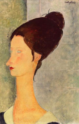 艺术家阿米迪欧·克莱门特·莫迪利亚尼作品《珍妮·赫布特恩,1918,1》