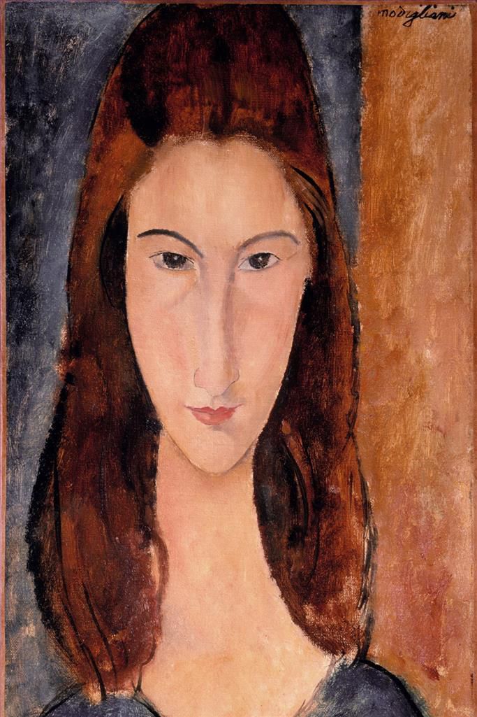 阿米迪欧·克莱门特·莫迪利亚尼 的油画作品 -  《珍妮·赫布特恩,1919》