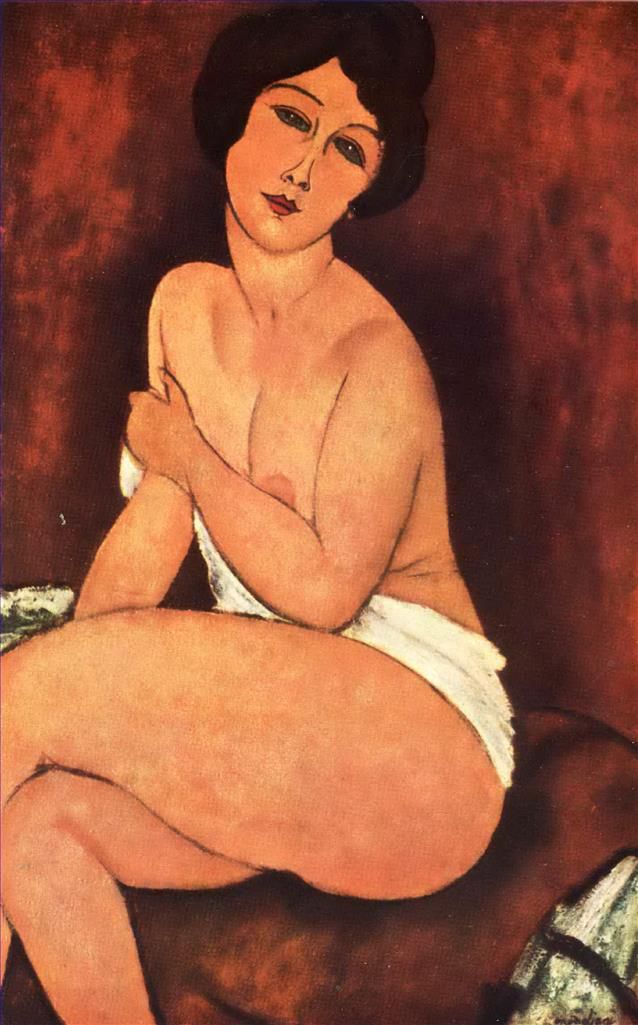 阿米迪欧·克莱门特·莫迪利亚尼 的油画作品 -  《裸体大坐》