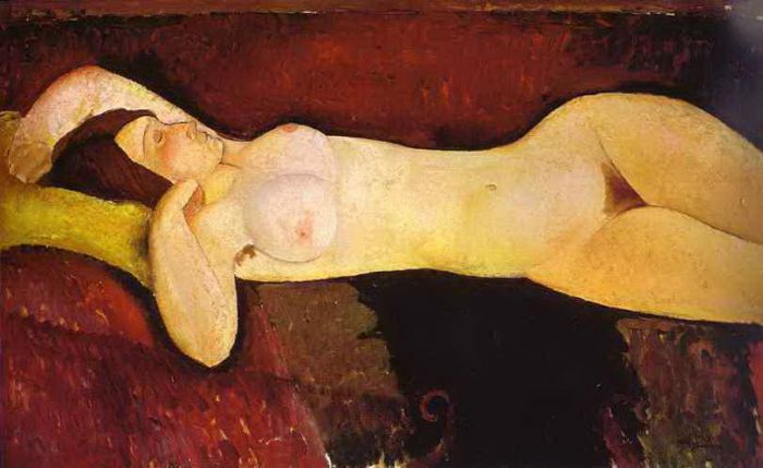 阿米迪欧·克莱门特·莫迪利亚尼 的油画作品 -  《伟大的裸体,1917》