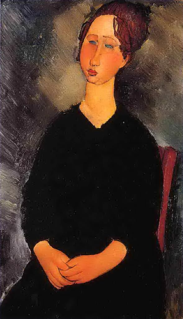 阿米迪欧·克莱门特·莫迪利亚尼 的油画作品 -  《小女仆,1919》