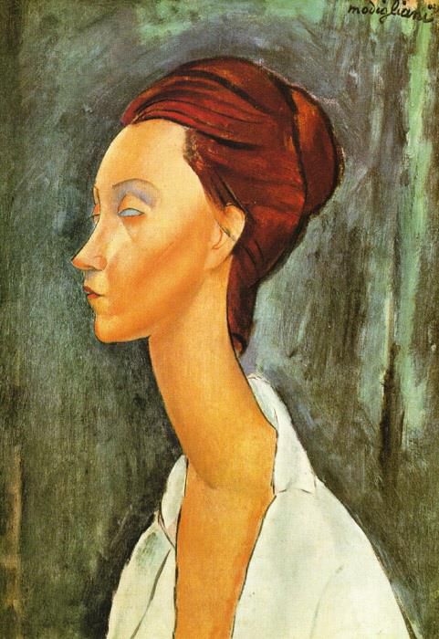 阿米迪欧·克莱门特·莫迪利亚尼 的油画作品 -  《卢尼亚·捷克夫斯卡,1919》