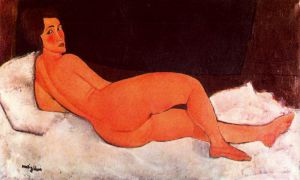 艺术家阿米迪欧·克莱门特·莫迪利亚尼作品《裸体躺着,1917》