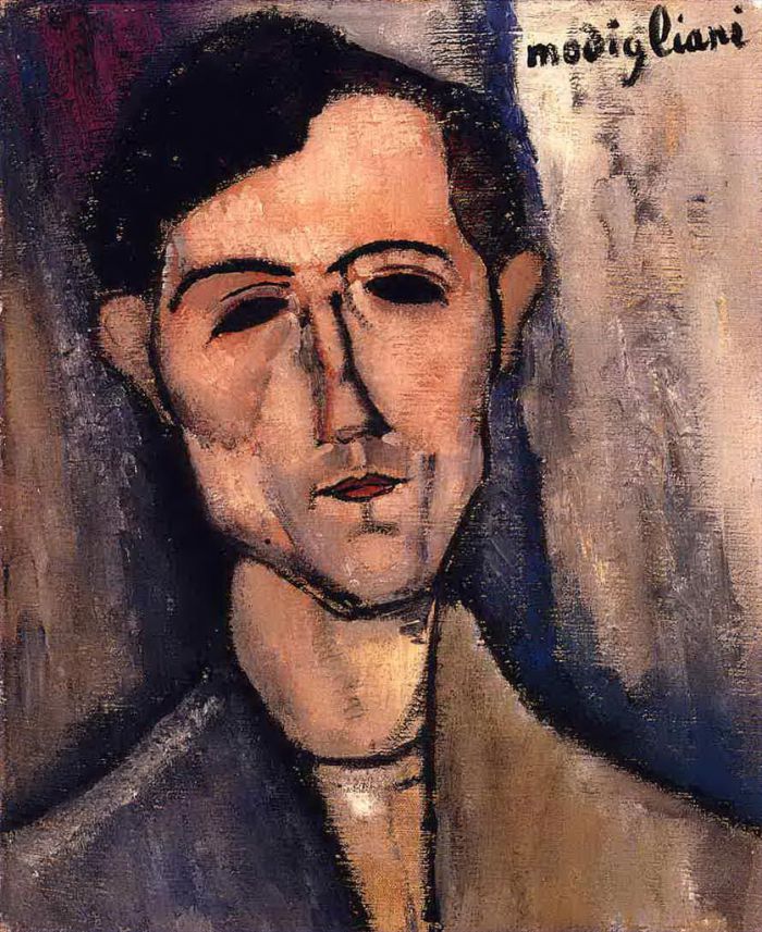 阿米迪欧·克莱门特·莫迪利亚尼 的油画作品 -  《诗人的头像》