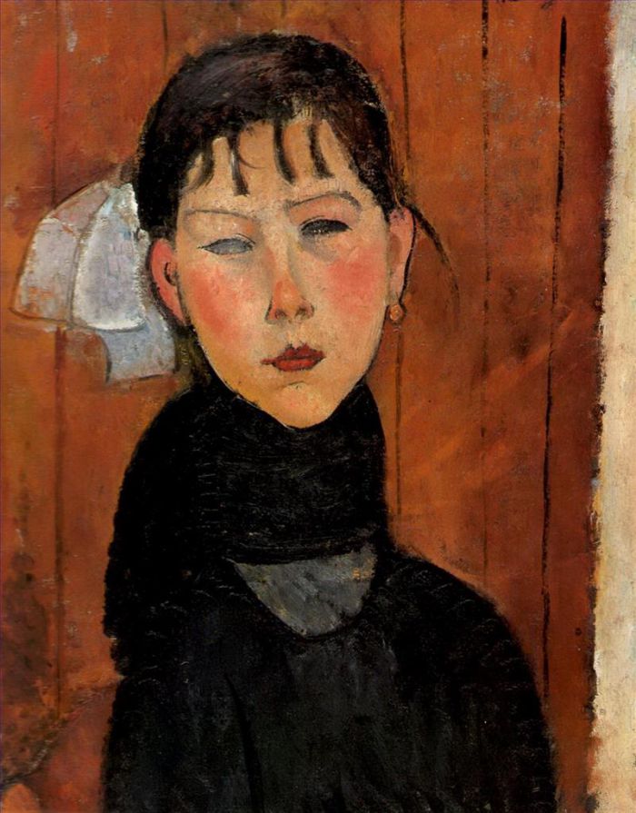 阿米迪欧·克莱门特·莫迪利亚尼 的油画作品 -  《玛丽,人民的女儿,1918》