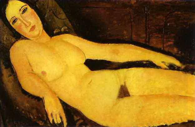 阿米迪欧·克莱门特·莫迪利亚尼 的油画作品 -  《沙发上的裸体,1918》