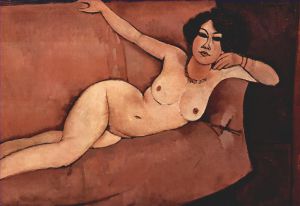艺术家阿米迪欧·克莱门特·莫迪利亚尼作品《沙发上的裸体阿尔迈萨,1916》