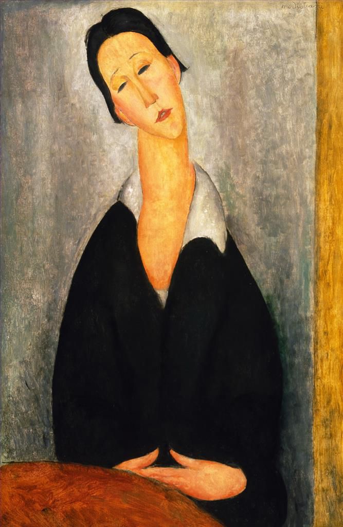 阿米迪欧·克莱门特·莫迪利亚尼 的油画作品 -  《一位波兰妇女的肖像》