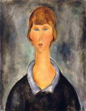 艺术家阿米迪欧·克莱门特·莫迪利亚尼作品《一位年轻女子的肖像,1919》