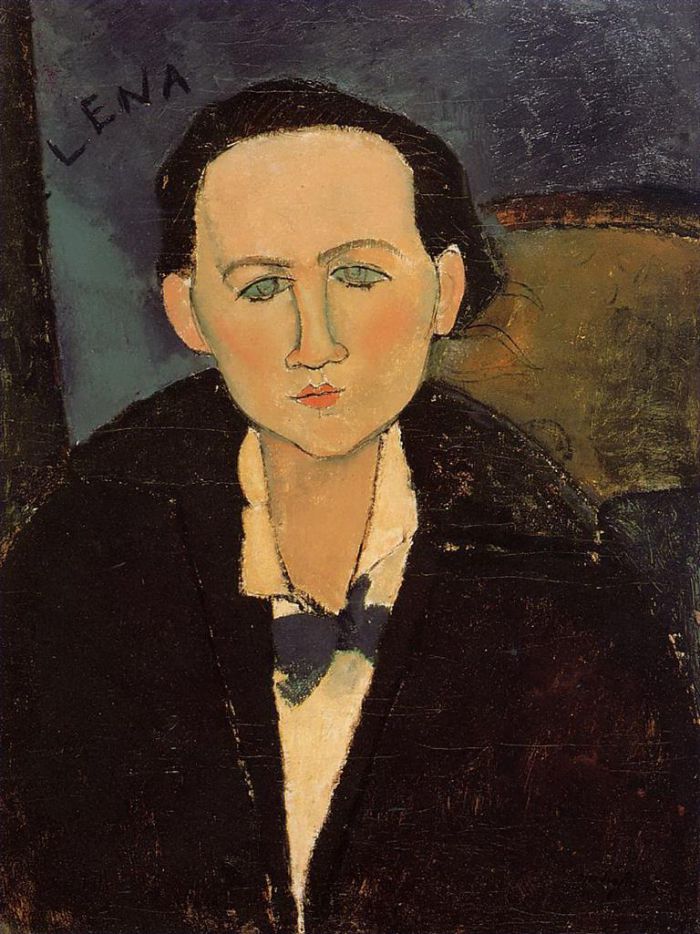 阿米迪欧·克莱门特·莫迪利亚尼 的油画作品 -  《埃琳娜·帕夫洛夫斯基的肖像,1917》