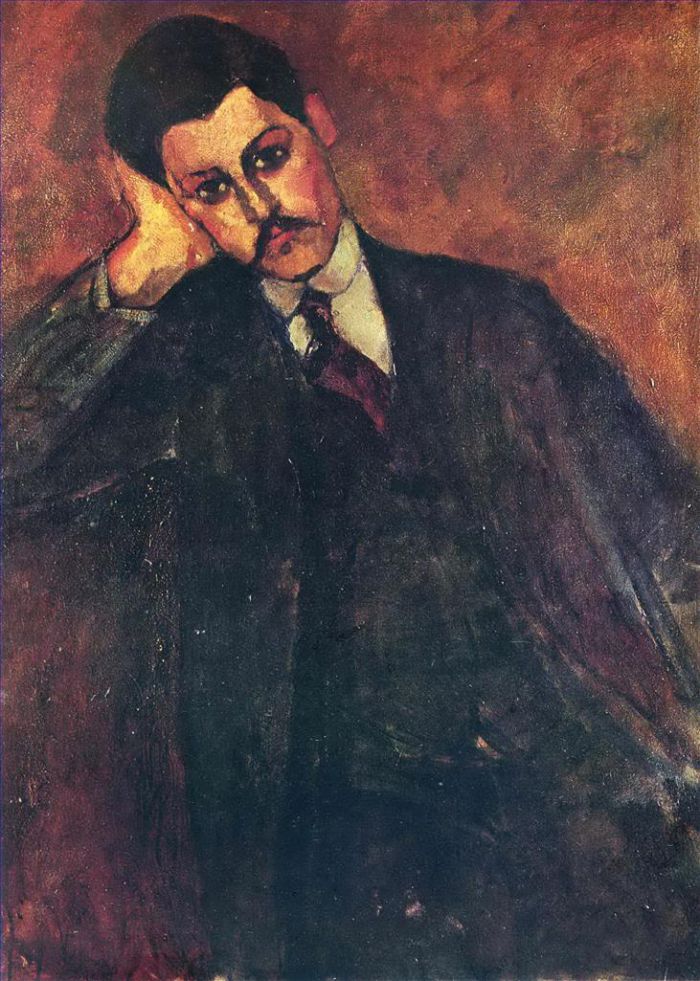 阿米迪欧·克莱门特·莫迪利亚尼 的油画作品 -  《让·亚历山大的肖像,1909》