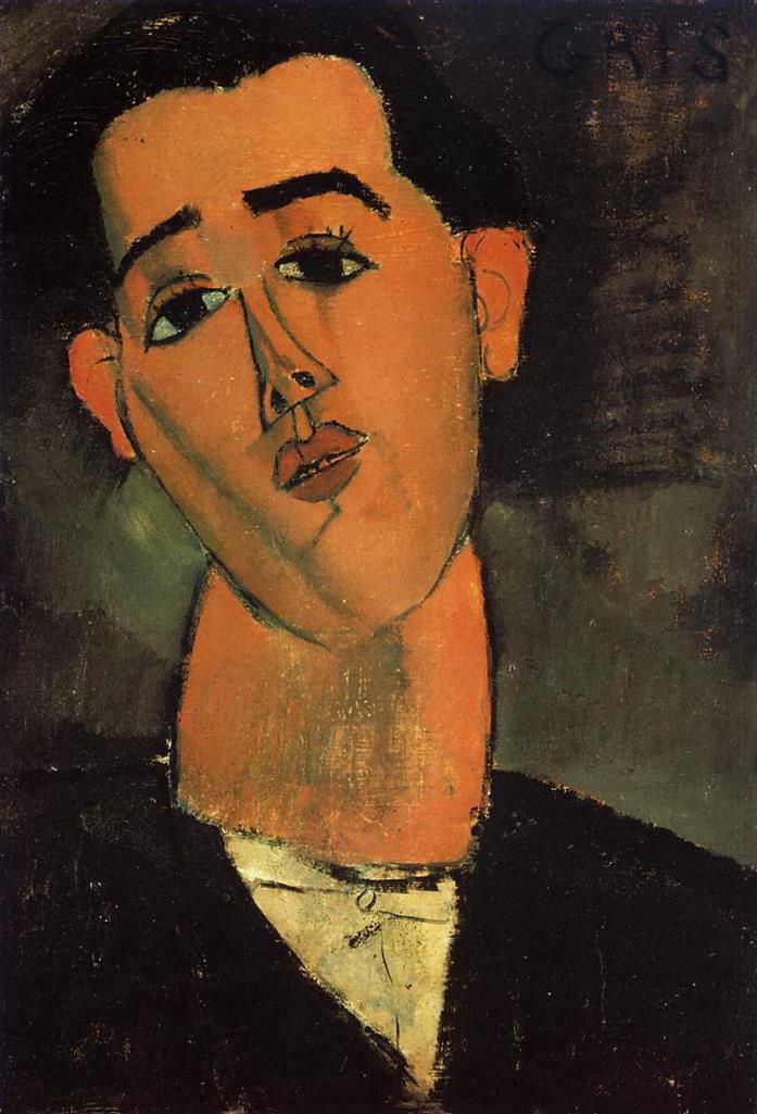 阿米迪欧·克莱门特·莫迪利亚尼 的油画作品 -  《胡安·格里斯的肖像,1915》