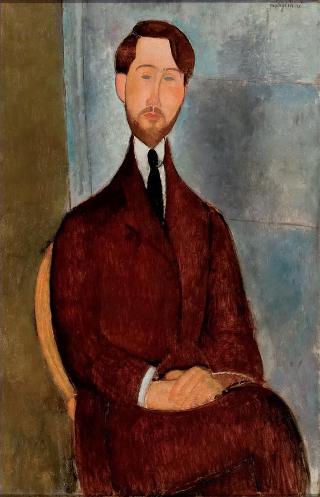 阿米迪欧·克莱门特·莫迪利亚尼 的油画作品 -  《利奥波德·兹博罗夫斯基肖像,1917》