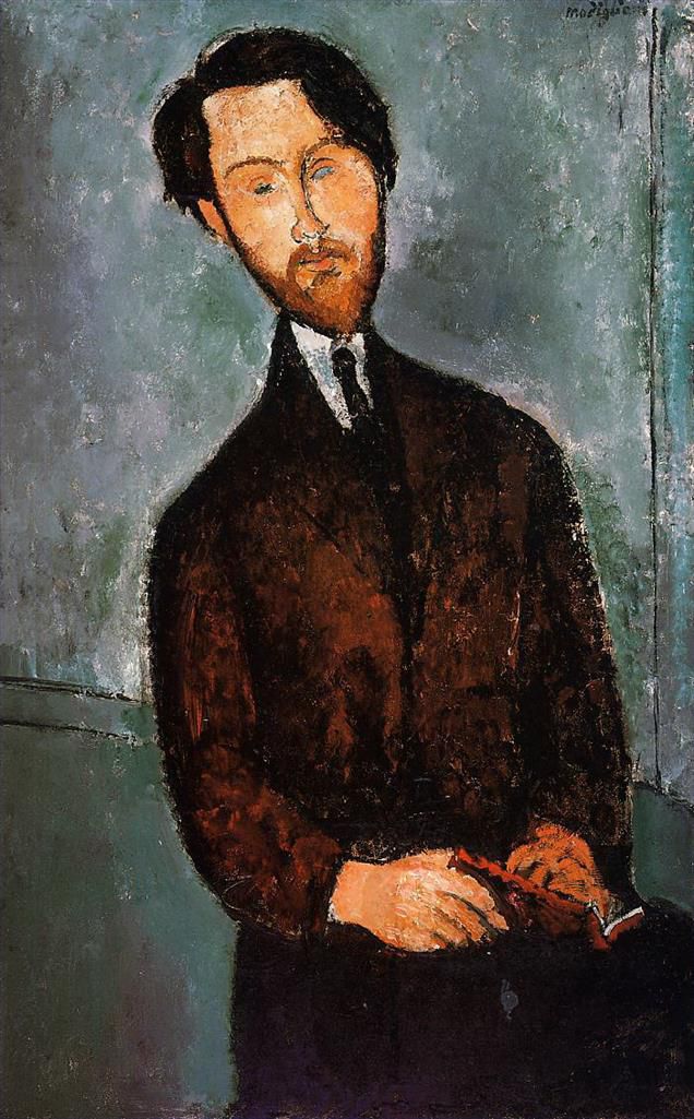 阿米迪欧·克莱门特·莫迪利亚尼 的油画作品 -  《利奥波德·兹博罗夫斯基的肖像》