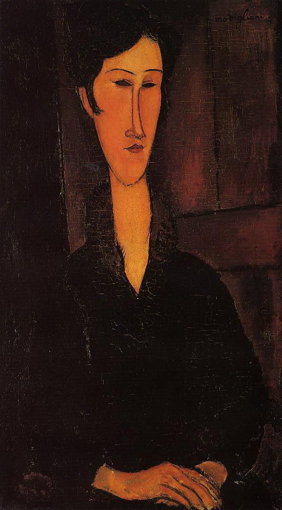 阿米迪欧·克莱门特·莫迪利亚尼 的油画作品 -  《兹博罗斯卡夫人肖像,1917》