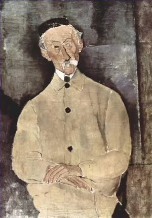 艺术家阿米迪欧·克莱门特·莫迪利亚尼作品《勒普特先生的肖像,1916》