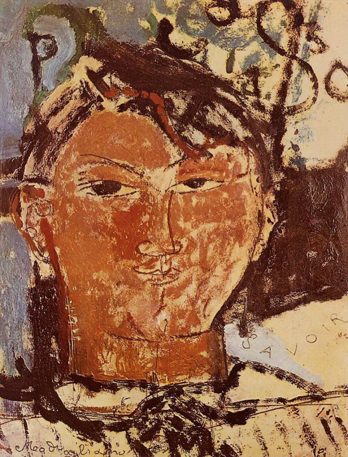 阿米迪欧·克莱门特·莫迪利亚尼 的油画作品 -  《毕加索肖像,1915》