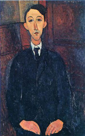 艺术家阿米迪欧·克莱门特·莫迪利亚尼作品《画家曼努埃尔·亨伯特的肖像,1916,1》