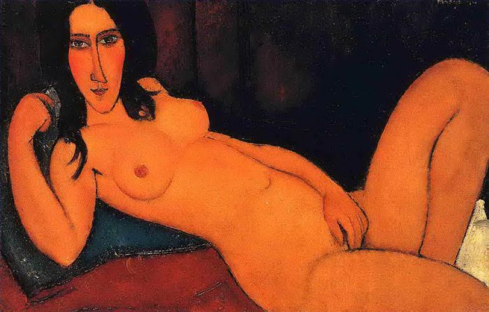 阿米迪欧·克莱门特·莫迪利亚尼 的油画作品 -  《裸体斜躺,1917,2》