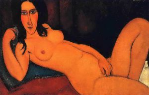 艺术家阿米迪欧·克莱门特·莫迪利亚尼作品《裸体斜躺,1917,2》