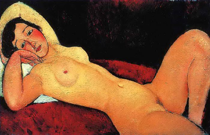 阿米迪欧·克莱门特·莫迪利亚尼 的油画作品 -  《裸体斜躺,1917》