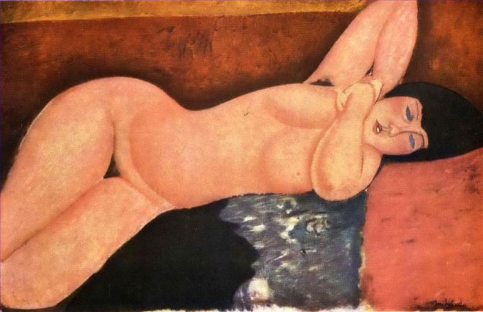 阿米迪欧·克莱门特·莫迪利亚尼 的油画作品 -  《裸体斜躺》