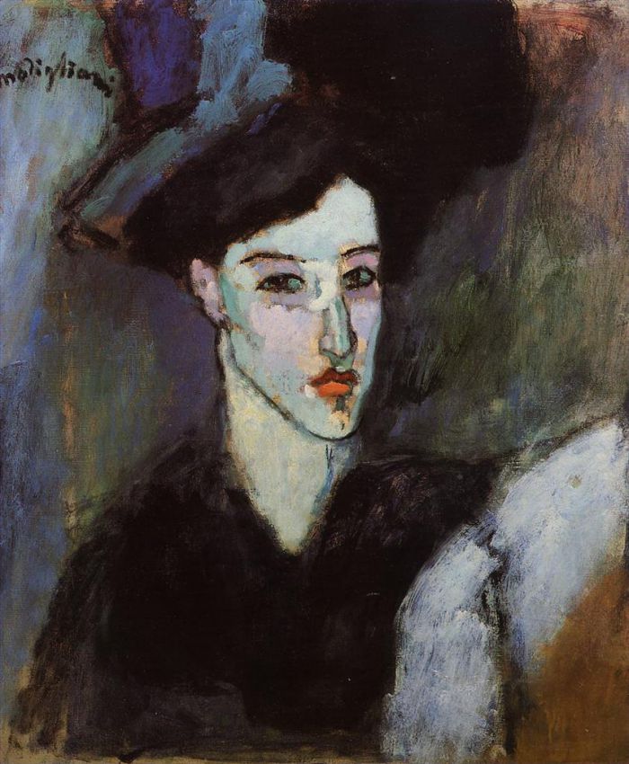阿米迪欧·克莱门特·莫迪利亚尼 的油画作品 -  《犹太妇女,1908》