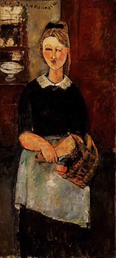 阿米迪欧·克莱门特·莫迪利亚尼 的油画作品 -  《漂亮主妇,1915》