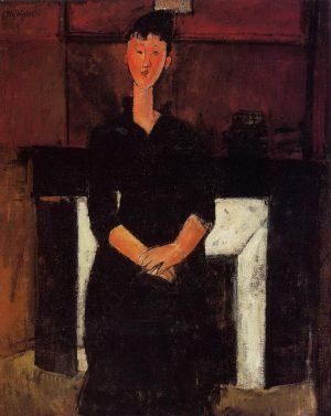 艺术家阿米迪欧·克莱门特·莫迪利亚尼作品《坐在壁炉旁的女人,1915》