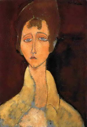 艺术家阿米迪欧·克莱门特·莫迪利亚尼作品《穿白大褂的女人,1917》