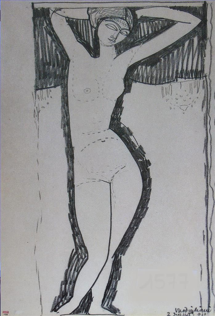 阿米迪欧·克莱门特·莫迪利亚尼 的各类绘画作品 -  《裸体》