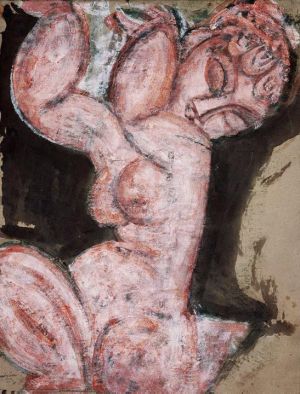 艺术家阿米迪欧·克莱门特·莫迪利亚尼作品《奥黛斯玫瑰女像柱,1913》