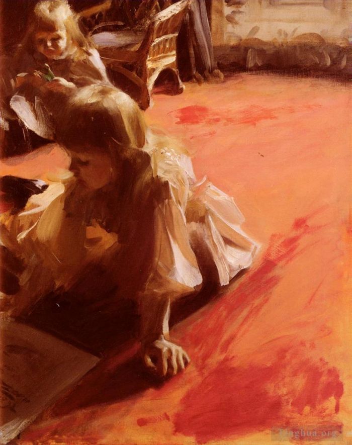安德斯·伦纳德·佐恩 的油画作品 -  《拉蒙·苏博卡索女儿们的肖像》