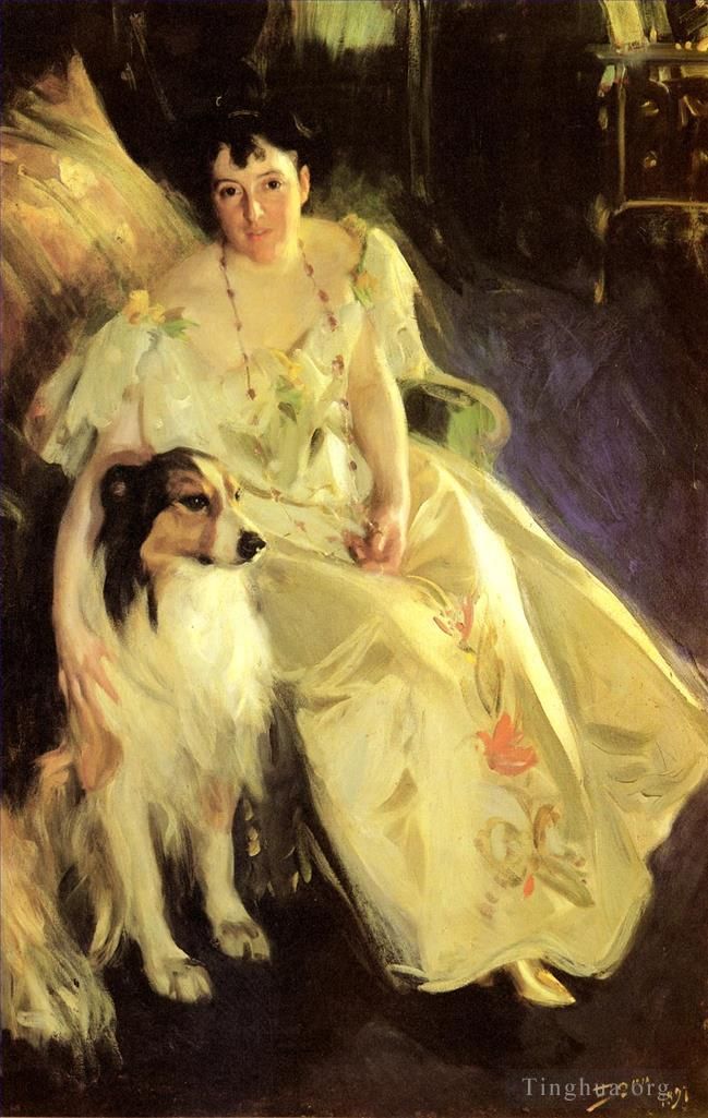 安德斯·伦纳德·佐恩 的油画作品 -  《培根夫人》