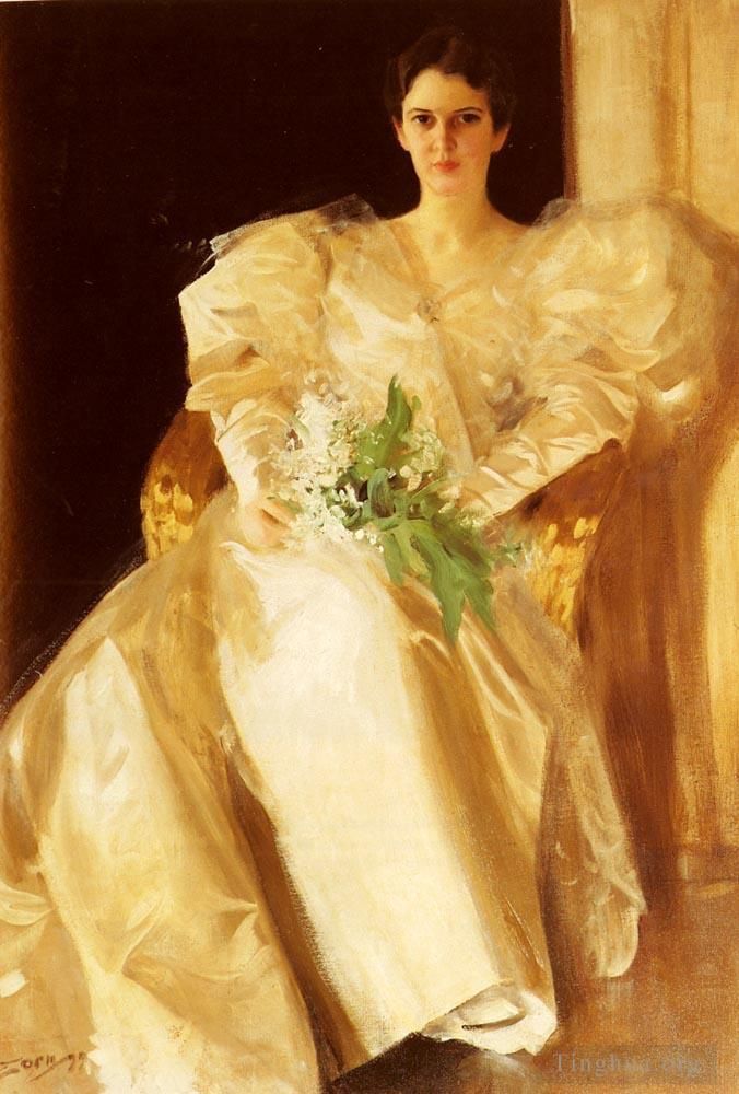 安德斯·伦纳德·佐恩 的油画作品 -  《埃本·理查兹夫人的肖像》