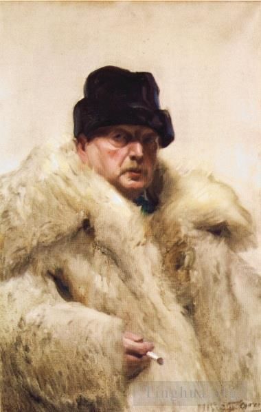 安德斯·伦纳德·佐恩 的油画作品 -  《披着狼皮的自画像》
