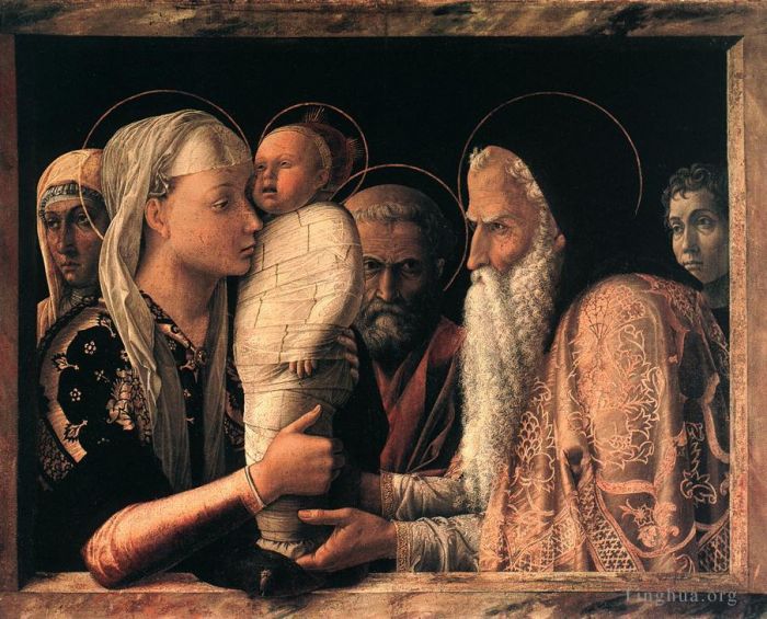 安德里亚·蒙塔纳 的油画作品 -  《在寺庙的演讲》