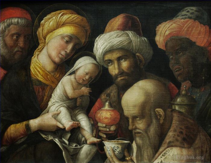 安德里亚·蒙塔纳 的油画作品 -  《贤士的崇拜》