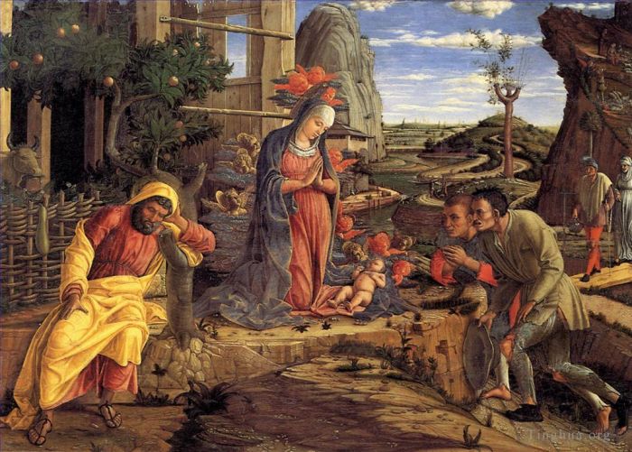 安德里亚·蒙塔纳 的油画作品 -  《牧羊人的崇拜》