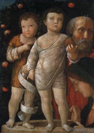 艺术家安德里亚·蒙塔纳作品《神圣家族与圣约翰》