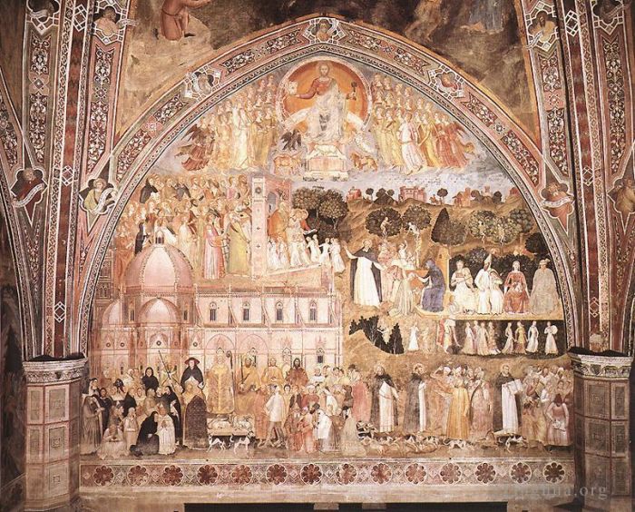 安德列亚·德·费伦兹 的各类绘画作品 -  《教会的战斗和胜利,1365》