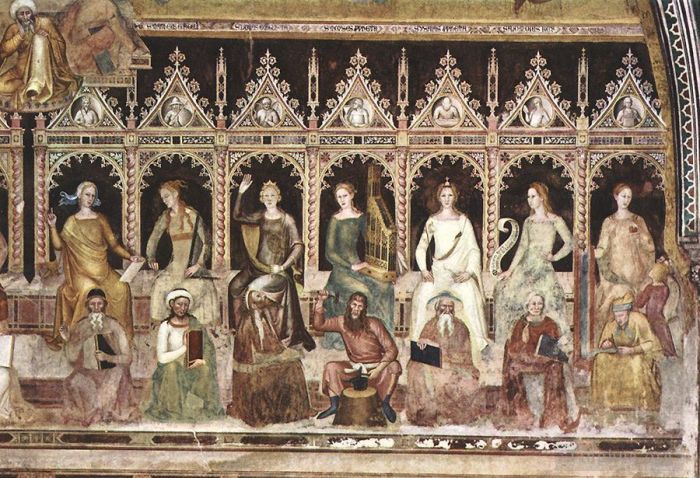 安德列亚·德·费伦兹 的各类绘画作品 -  《圣托马斯的胜利和科学寓言细节,2》