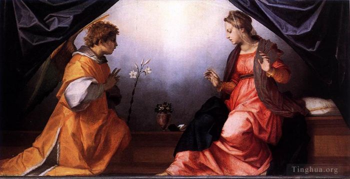 安德列亚·德尔萨托 的油画作品 -  《天使报喜》