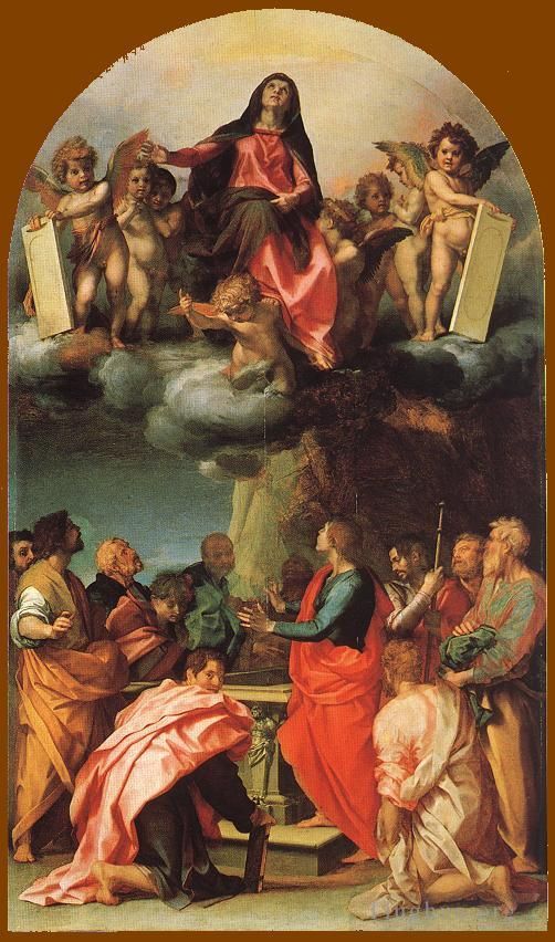 安德列亚·德尔萨托 的油画作品 -  《圣母升天》