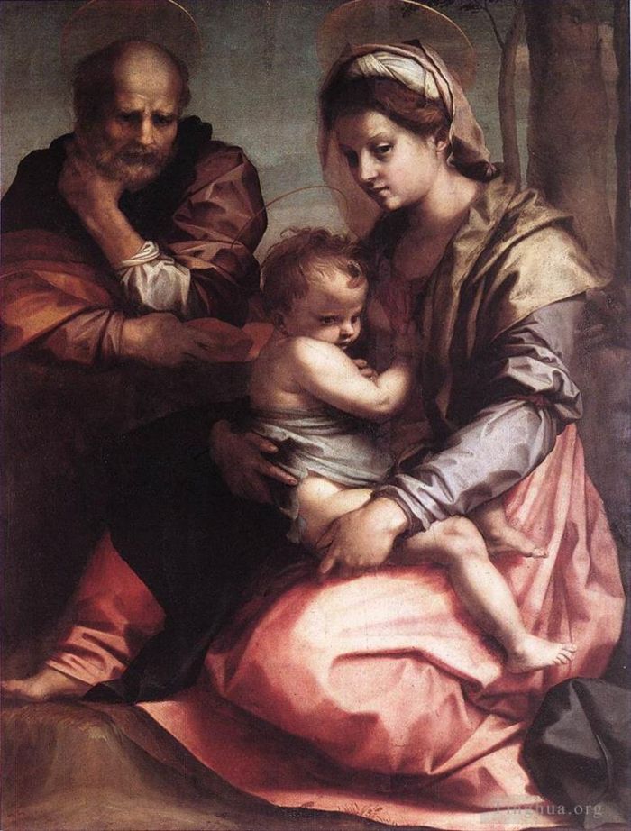 安德列亚·德尔萨托 的油画作品 -  《圣家族巴贝里尼,WGA》